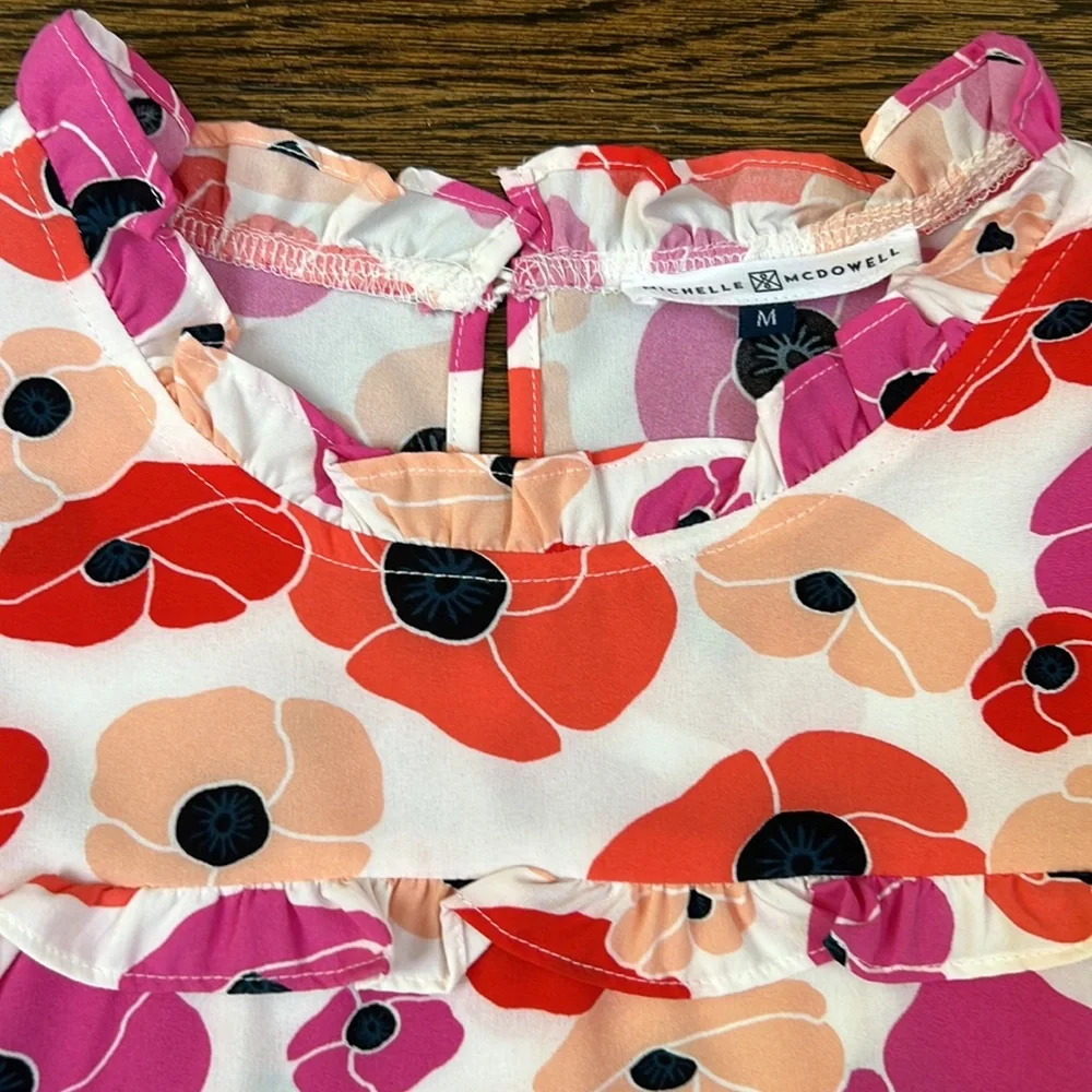 Michelle McDowell Floral Blouse Size Medium - Picture 2 of 4